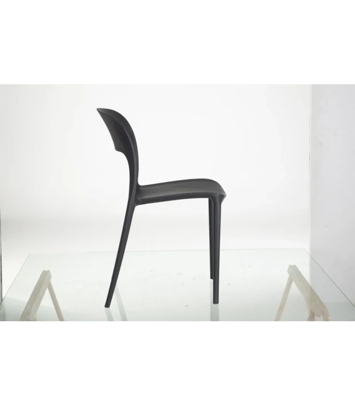 Lot De 4 Chaises Sole Empilables Gris Foncé 3 Lot De 4 Chaises Sole Empilables Gris Foncé – Image 3