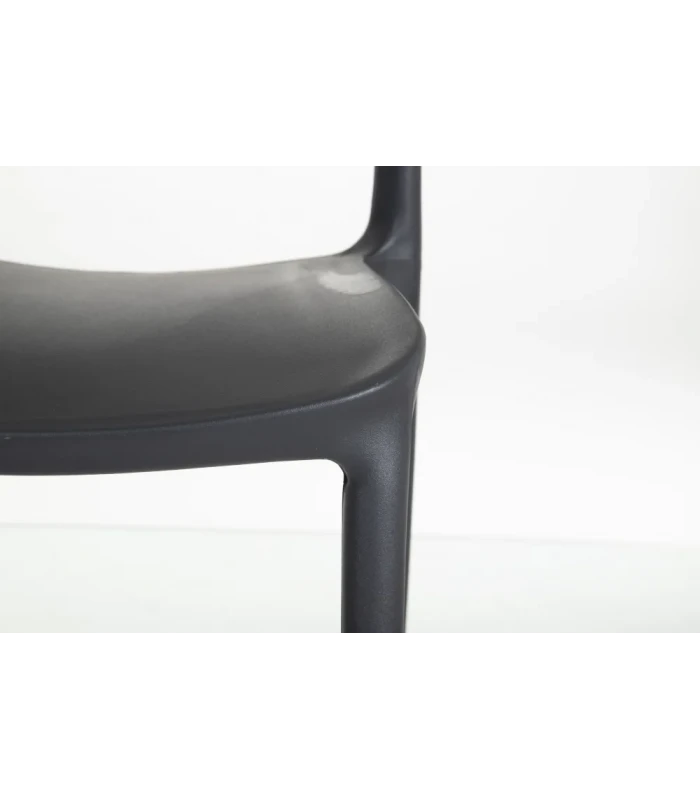 Lot De 4 Chaises Sole Empilables Gris Foncé 4 Lot De 4 Chaises Sole Empilables Gris Foncé – Image 4