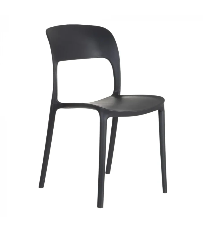 Lot De 4 Chaises Sole Empilables Gris Foncé 1 Lot De 4 Chaises Sole Empilables Gris Foncé