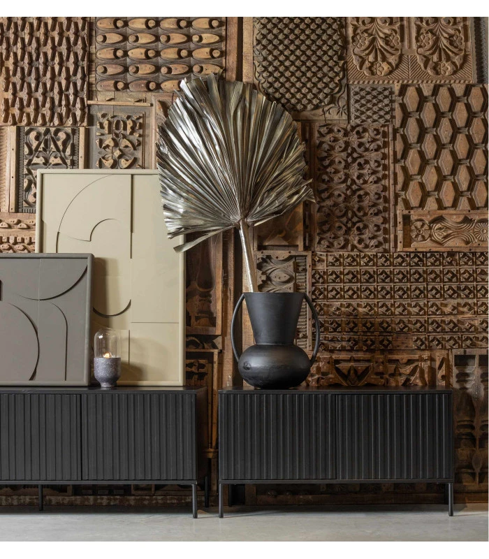 Meuble TV Grace Pin Noir 100cm 7 Meuble TV Grace Pin Noir 100cm – Image 7