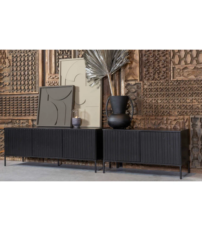 Meuble TV Grace Pin Noir 100cm 8 Meuble TV Grace Pin Noir 100cm – Image 8