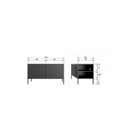 Meuble TV Grace Pin Noir 100cm 17 Meuble TV Grace Pin Noir 100cm -Magasin De Meubles De Qualité meuble tv grace pin noir 100cm 8