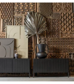 Meuble TV Grace Pin Noir 150cm -Magasin De Meubles De Qualité meuble tv grace pin noir 150cm 13