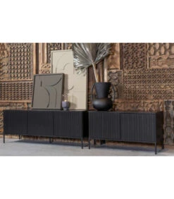 Meuble TV Grace Pin Noir 150cm -Magasin De Meubles De Qualité meuble tv grace pin noir 150cm 14