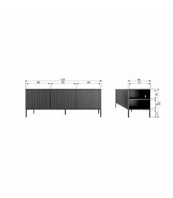 Meuble TV Grace Pin Noir 150cm -Magasin De Meubles De Qualité meuble tv grace pin noir 150cm 15