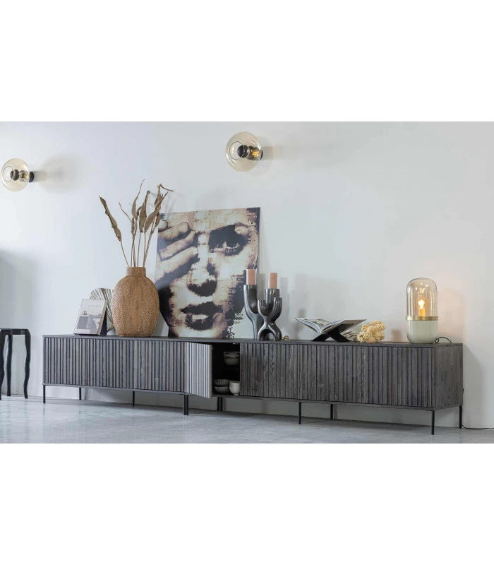 Meuble TV Grace Plaqué Frêne Expresso 150cm 6 Meuble TV Grace Plaqué Frêne Expresso 150cm – Image 6