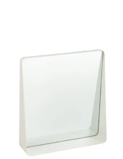 Miroir Mural Carré En Métal/verre Blanc