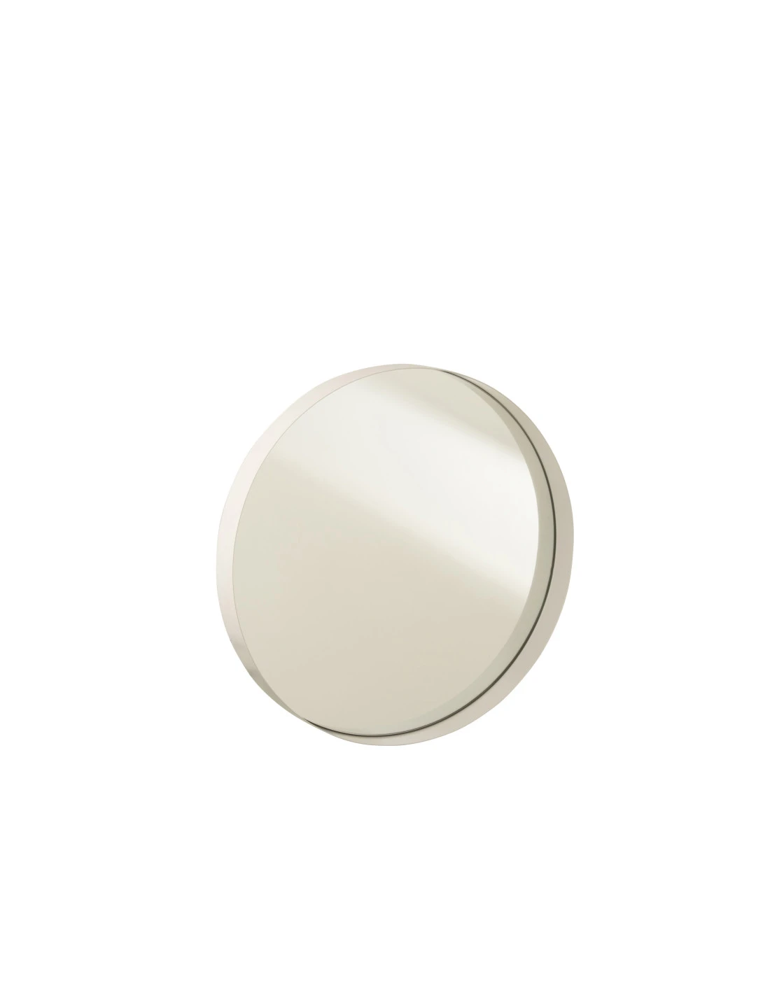 Miroir Rond Avec Bordure En Métal Blanc De Taille Moyenne 1 Miroir Rond Avec Bordure En Métal Blanc De Taille Moyenne