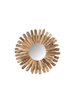 Miroir Rond En Bois Flotté Naturel De Grande Taille