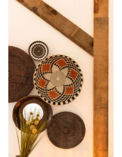Miroir Rond En Bois Recyclé De Forme Bol Marron -Magasin De Meubles De Qualité miroir rond en bois recycle de forme bol marron 5
