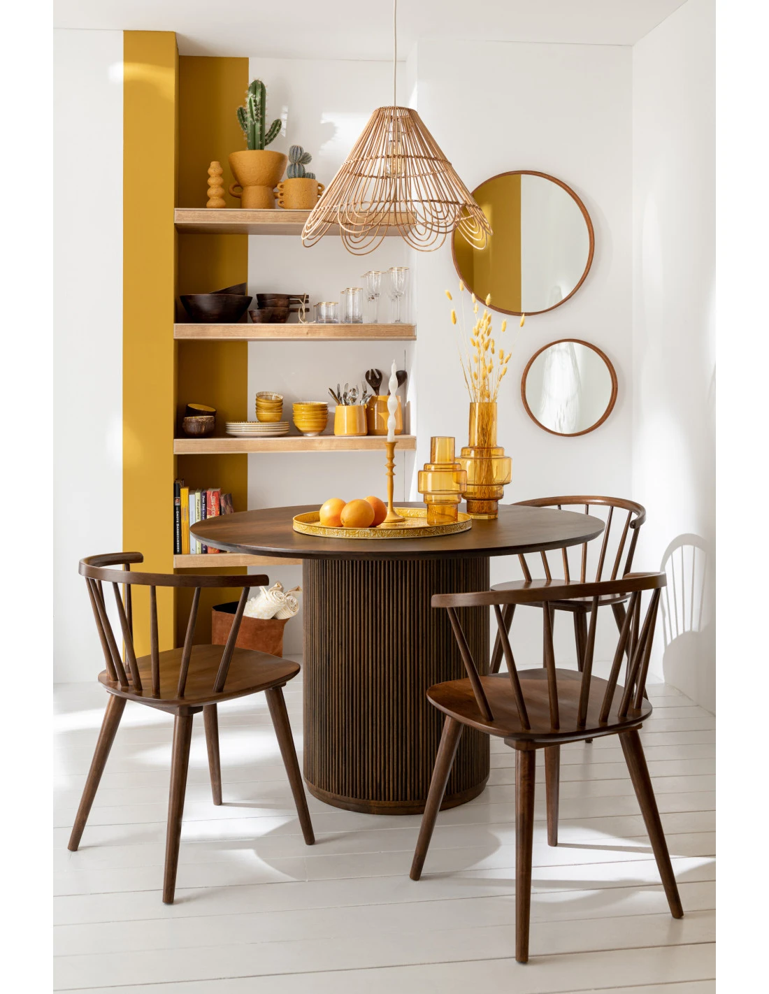 Miroir Rond En Cuir Cognac Grand 3 Miroir Rond En Cuir Cognac Grand – Image 3