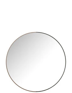 Miroir Rond En Métal/bois Noir Grand