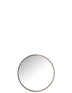 Miroir Rond En Métal/bois Noir Petit
