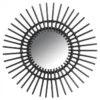 Miroir Soleil En Rotin Noir