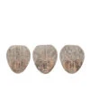 Décoration Murale Masque En Bois D'albasia Primitif Marron/blanc Assortiment De 3