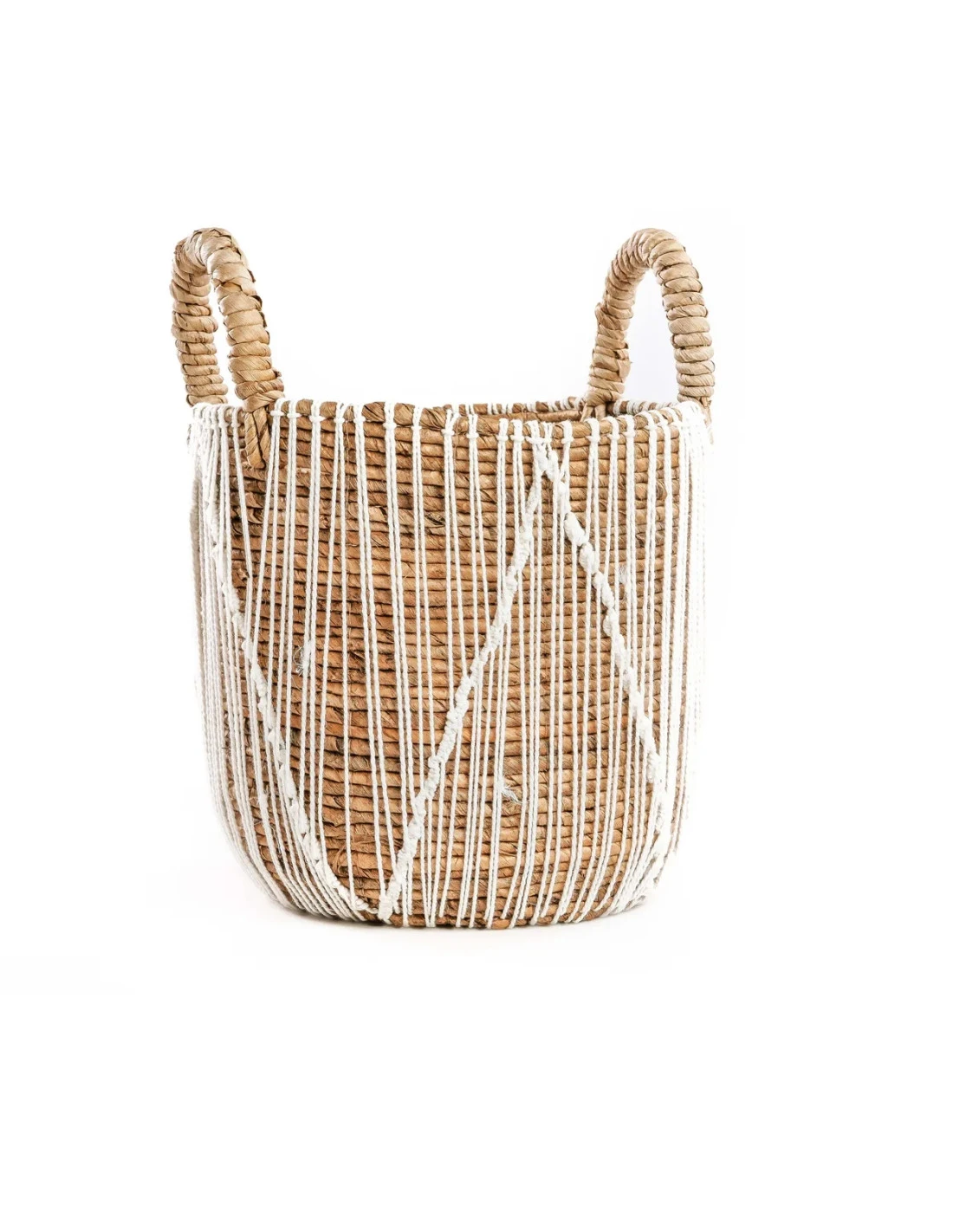 Panier Macramé Droit - Naturel Blanc - S 1 Panier Macramé Droit - Naturel Blanc - S
