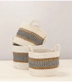 Panier Raffo Blanc - Set De 3