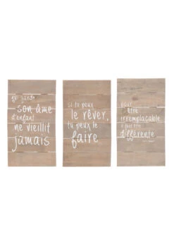 Panneaux De Rêve Positif En Bois Naturel Assortis De 3