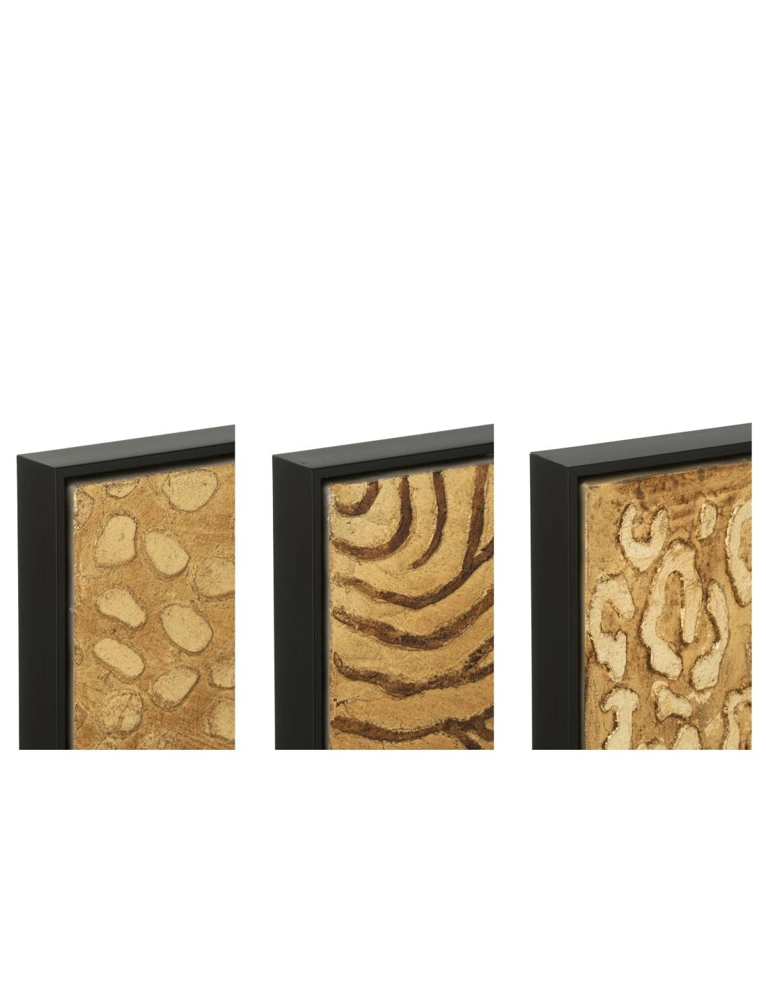 Peinture Animal Impression Bois/Toile Noir/Or Assortiment De Trois 2 Peinture Animal Impression Bois/Toile Noir/Or Assortiment De Trois – Image 2