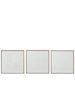 Peinture Lignes Toile Blanche Assortiment De 3