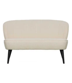 Petit Canapé 2 Places Sara Tissu Bouclé Crème