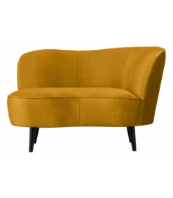 Petit Canapé Sara Lounge Droite Velours Moutarde