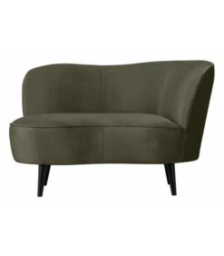 Petit Canapé Sara Lounge Droite Velours Vert Chaud