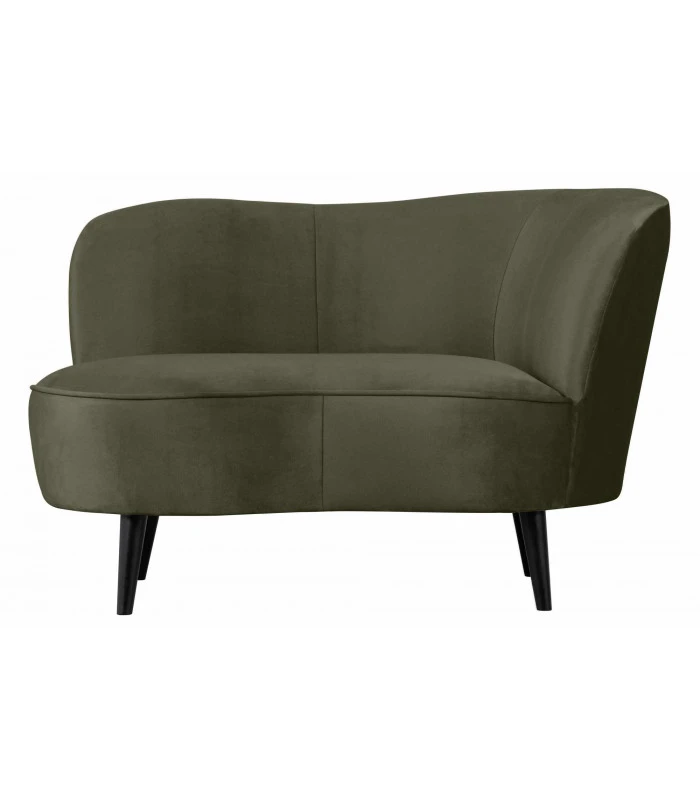 Petit Canapé Sara Lounge Droite Velours Vert Chaud 1 Petit Canapé Sara Lounge Droite Velours Vert Chaud