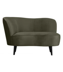 Petit Canapé Sara Lounge Gauche Velours Vert Chaud