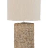 Pied De Lampe + Abat-jour En Tresse épaisse En Béton/coton Naturel L