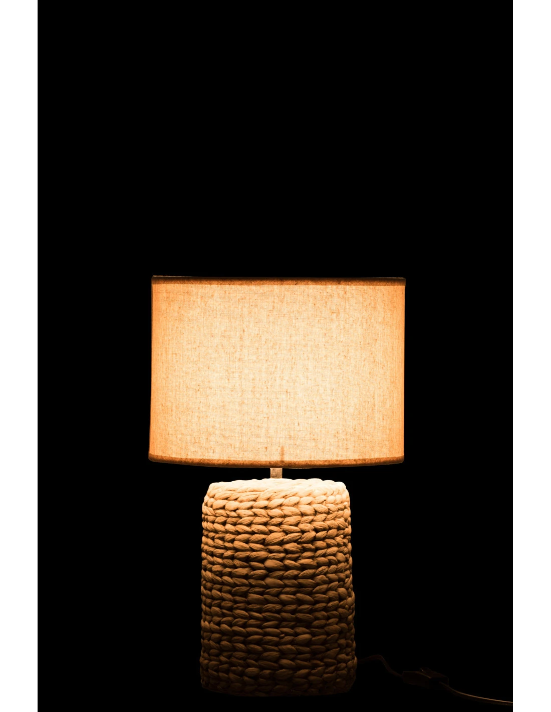 Pied De Lampe + Abat-jour En Tresse épaisse En Béton/coton Naturel S 3 Pied De Lampe + Abat-jour En Tresse épaisse En Béton/coton Naturel S – Image 3