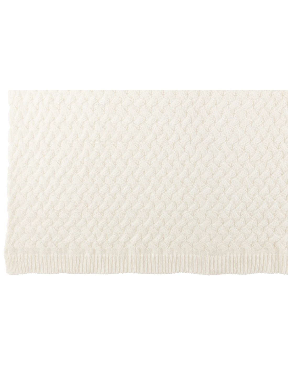 Plaid Tricoté En Acrylique Blanc 2 Plaid Tricoté En Acrylique Blanc – Image 2