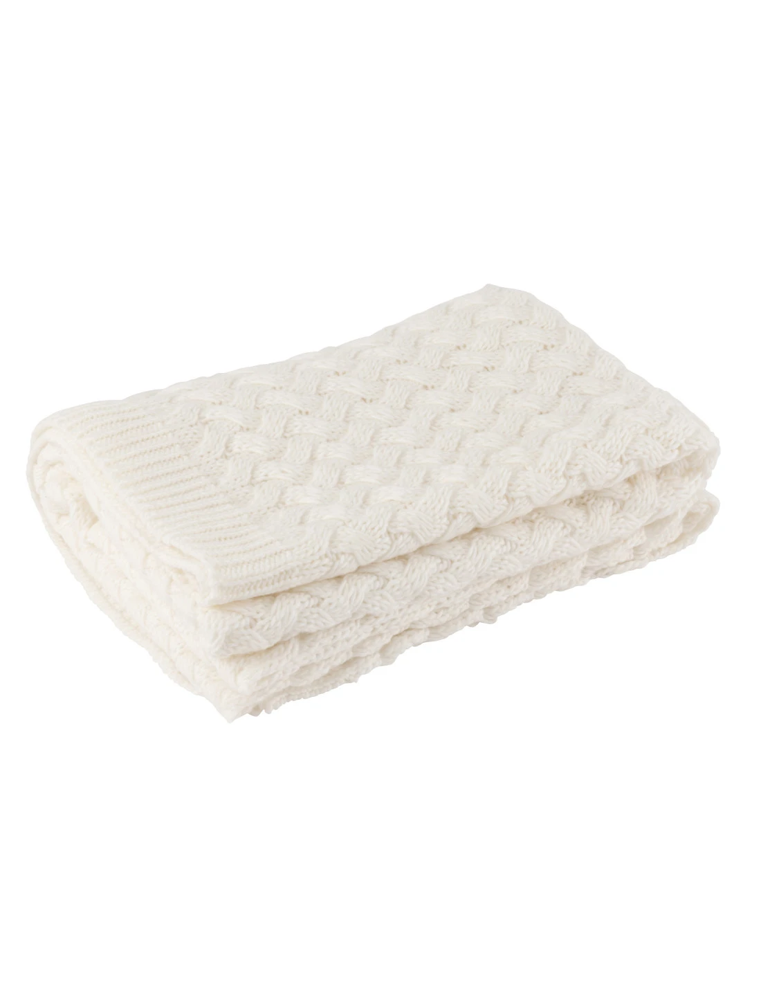 Plaid Tricoté En Acrylique Blanc 1 Plaid Tricoté En Acrylique Blanc