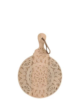 Planche à Découper Ronde En Bois De Manguier Naturel De Style Ethnique