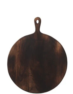 Planche à Découper Ronde En Bois Foncé Marron Large