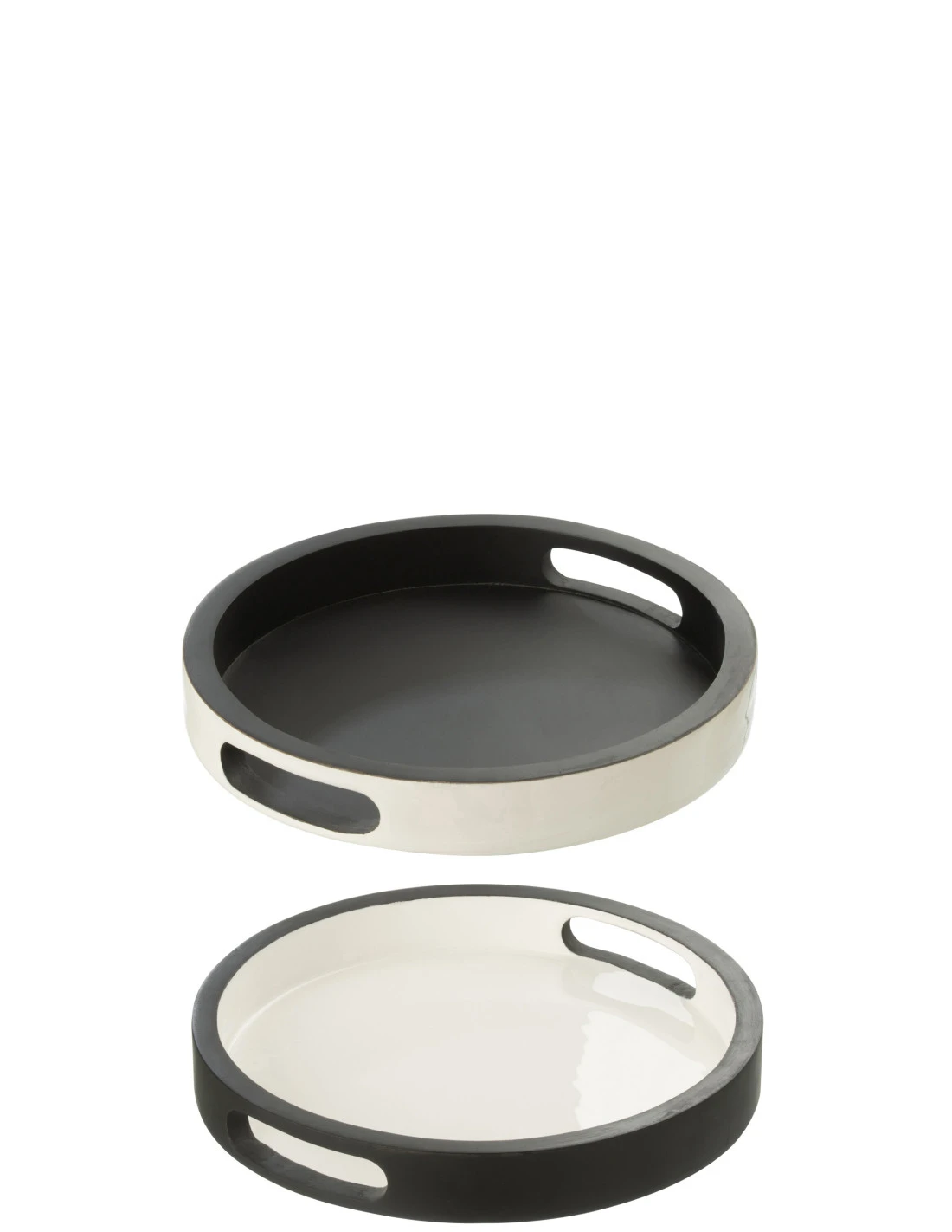 Plateau En Bois Assorti Noir/blanc De 2 1 Plateau En Bois Assorti Noir/blanc De 2