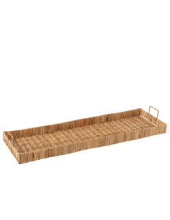 Plateau Rectangulaire Long En Rotin Naturel