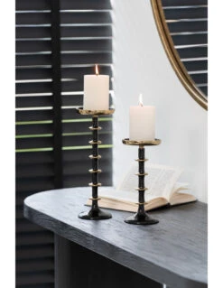 Porte-bougie Boule Métal Noir/Or Petit -Magasin De Meubles De Qualité porte bougie boule metal noiror petitj line 2