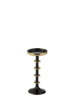 Porte-bougie Boule Métal Noir/Or Petit