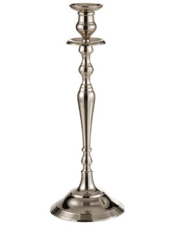 Porte-bougie Classique En Aluminium Argenté Grand