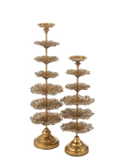 Porte-bougie En Métal Doré De Grande Taille -Magasin De Meubles De Qualité porte bougie en metal dore de grande taillej line 2