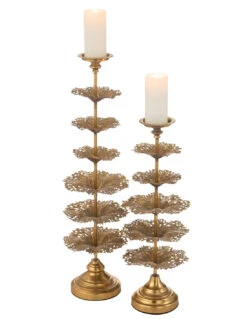 Porte-bougie En Métal Doré De Grande Taille -Magasin De Meubles De Qualité porte bougie en metal dore de grande taillej line 3