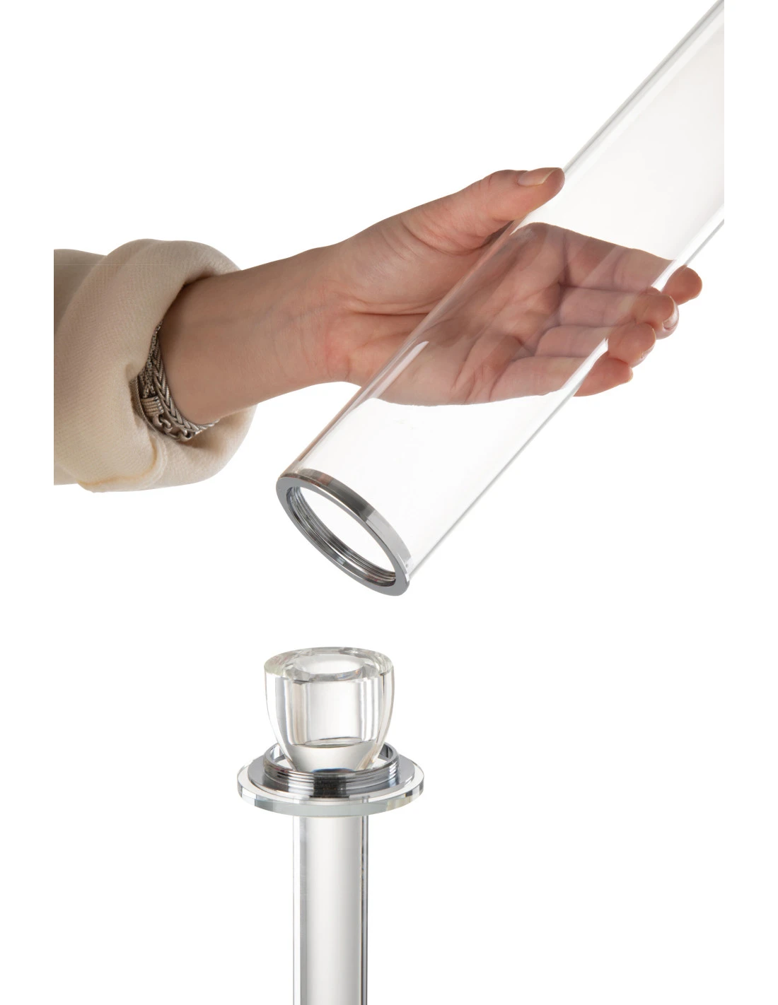 Porte-bougie En Verre Transparent Moira Petit 3 Porte-bougie En Verre Transparent Moira Petit – Image 3