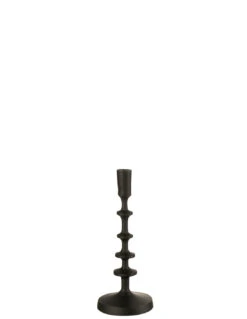 Porte-bougie Izy En Aluminium Noir Petit