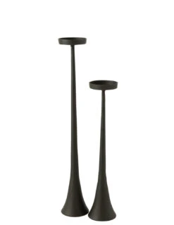 Porte-bougie Luky En Aluminium Noir, Grand -Magasin De Meubles De Qualité porte bougie luky en aluminium noir grandj line 2