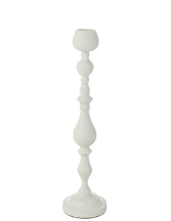 Porte-bougie Monarchie En Métal Blanc De Grande Taille
