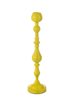 Porte-bougie Monarchie En Métal Jaune Grand