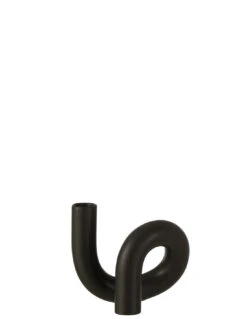 Porte-bougie Torsion 1 Bougie En Céramique Noire