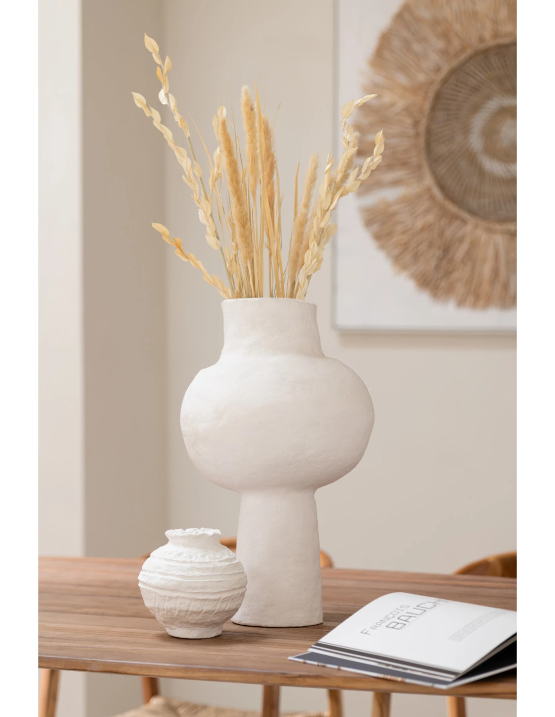 Poterie En Papier Mâché Blanc 3 Poterie En Papier Mâché Blanc – Image 3