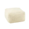 Pouf Carré Pois Laine Crème